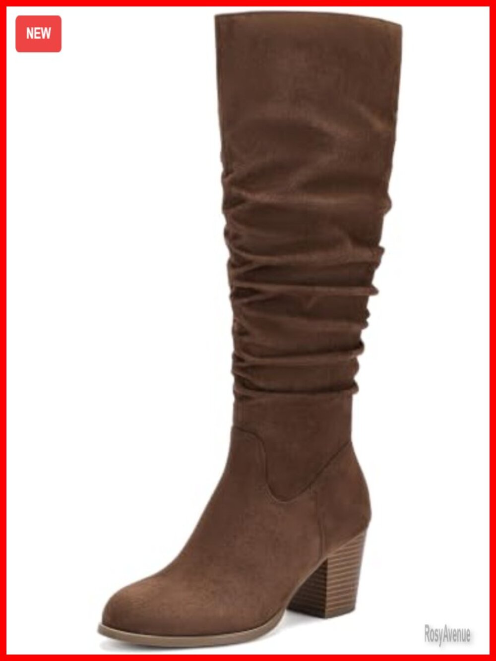 Women's Wide Calf Slouchy Knee High Boots Faux Suede Tall Boots